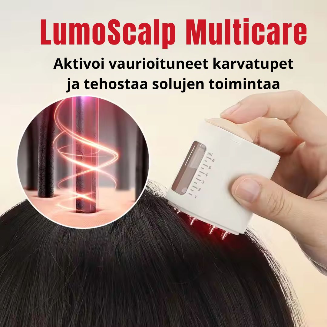 Päänahan hierontalaite, joka lievittää stressiä ja parantaa verenkiertoa.