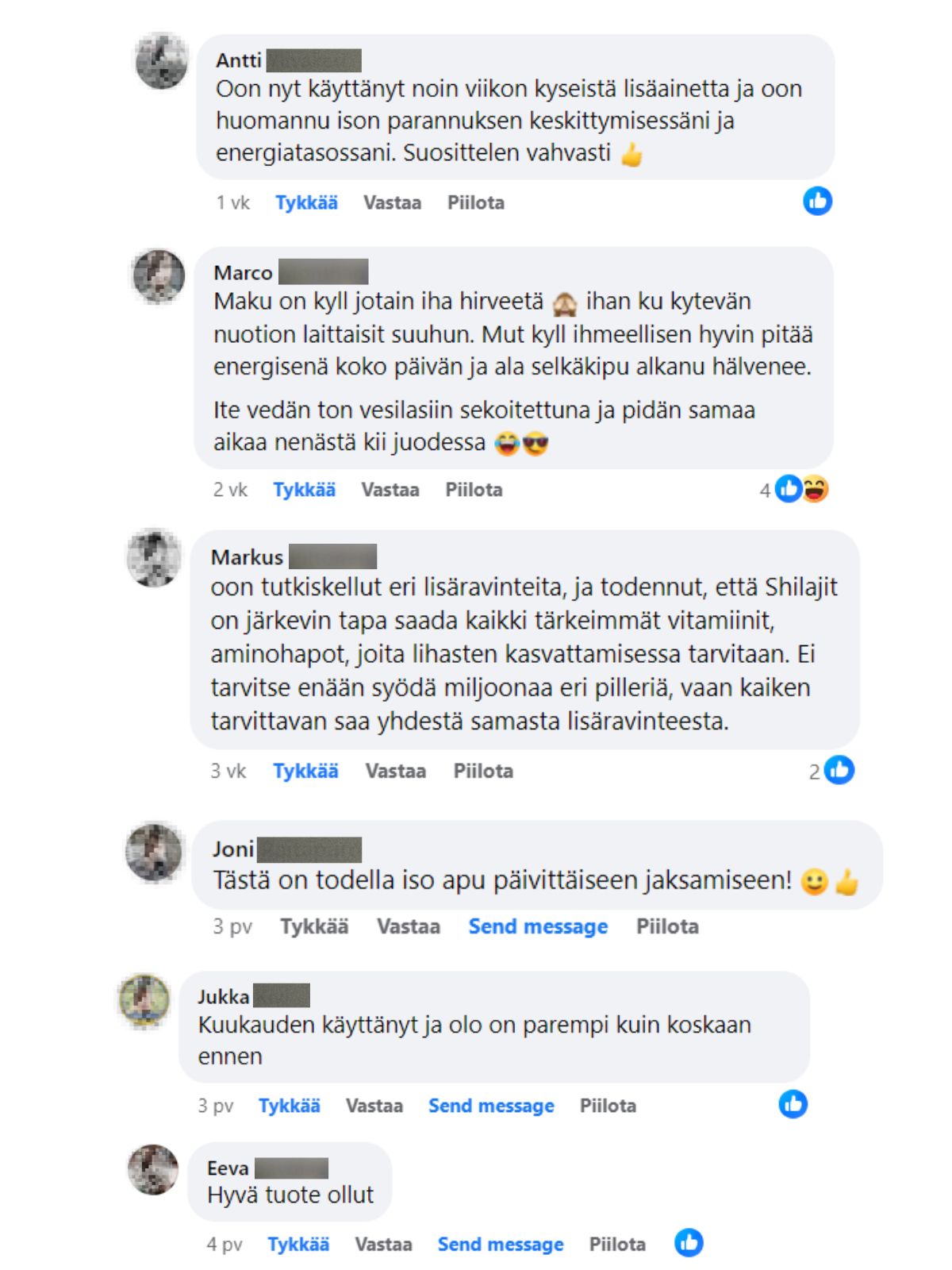 Shilajit kokemuksia käyttäjiltä. Shilajit on saanut paljo positiivista palautetta.